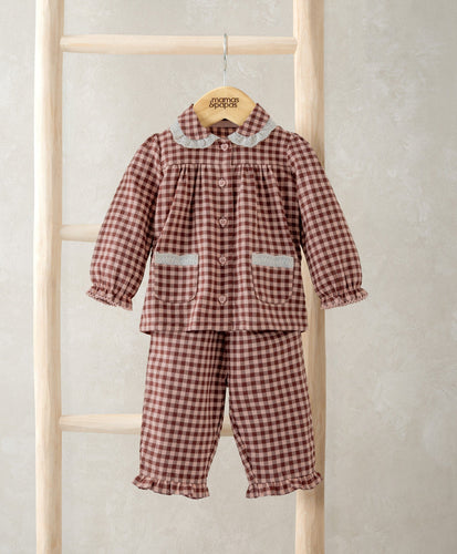 Mamas & Papas Pyjamas & Nightwear Burgundy Gingham Pyjamas