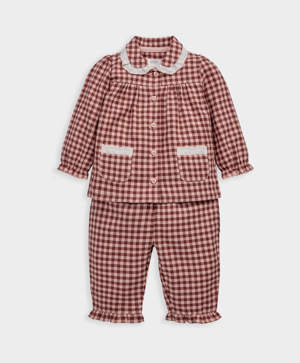 Mamas &amp; Papas Pyjamas &amp; Nightwear Burgundy Gingham Pyjamas