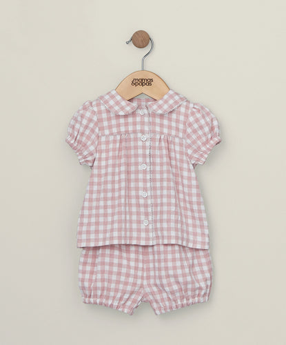 Mamas & Papas Pyjamas & Nightwear Check Woven Pyjamas - Pink