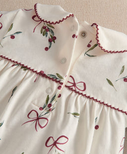 Mamas & Papas Pyjamas & Nightwear Christmas Berry Bow Print Pyjama Set
