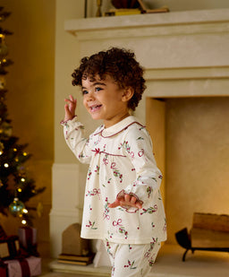 Mamas & Papas Pyjamas & Nightwear Christmas Berry Bow Print Pyjama Set