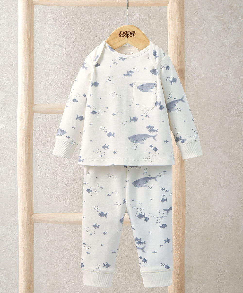 Mamas &amp; Papas Pyjamas &amp; Nightwear Jersey Whale Pyjamas
