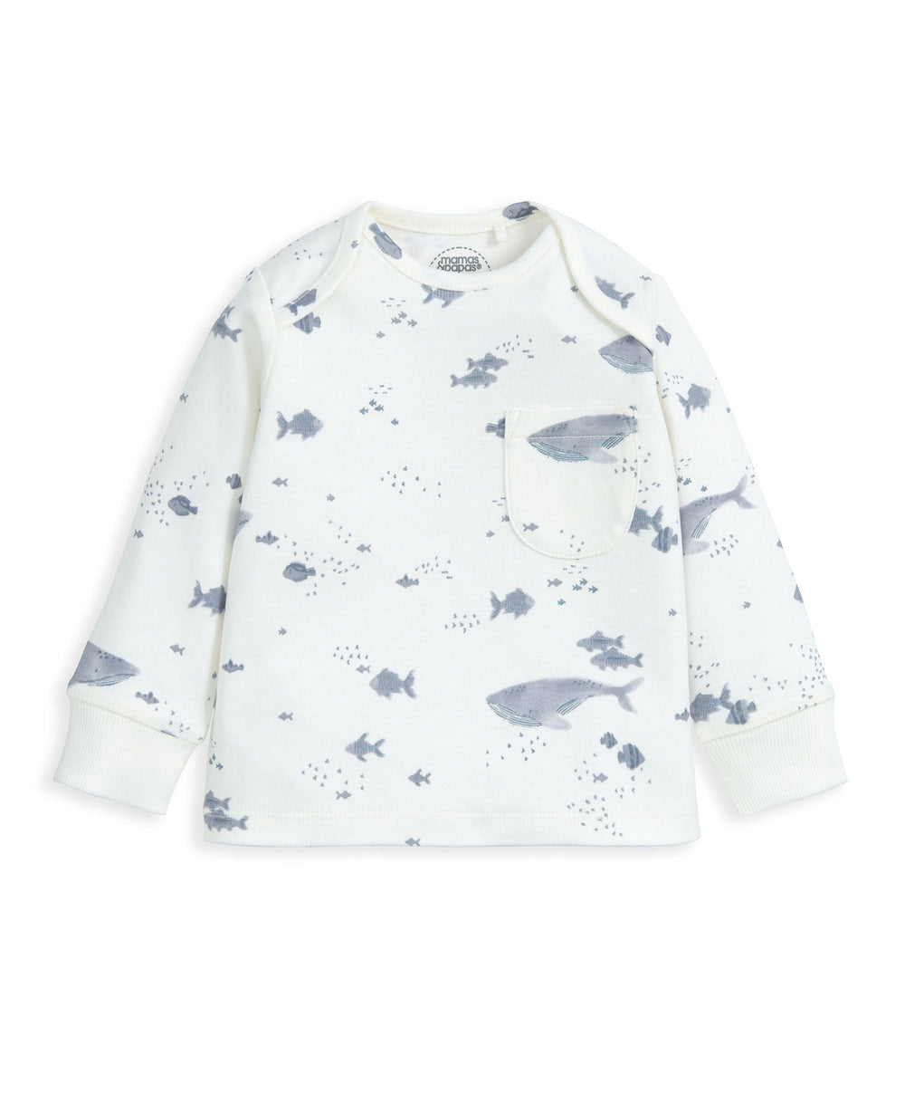 Mamas &amp; Papas Pyjamas &amp; Nightwear Jersey Whale Pyjamas