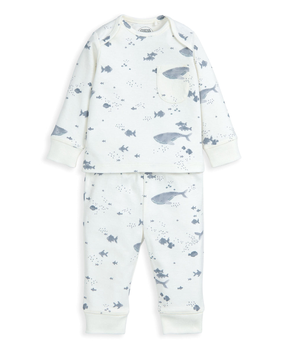 Mamas &amp; Papas Pyjamas &amp; Nightwear Jersey Whale Pyjamas