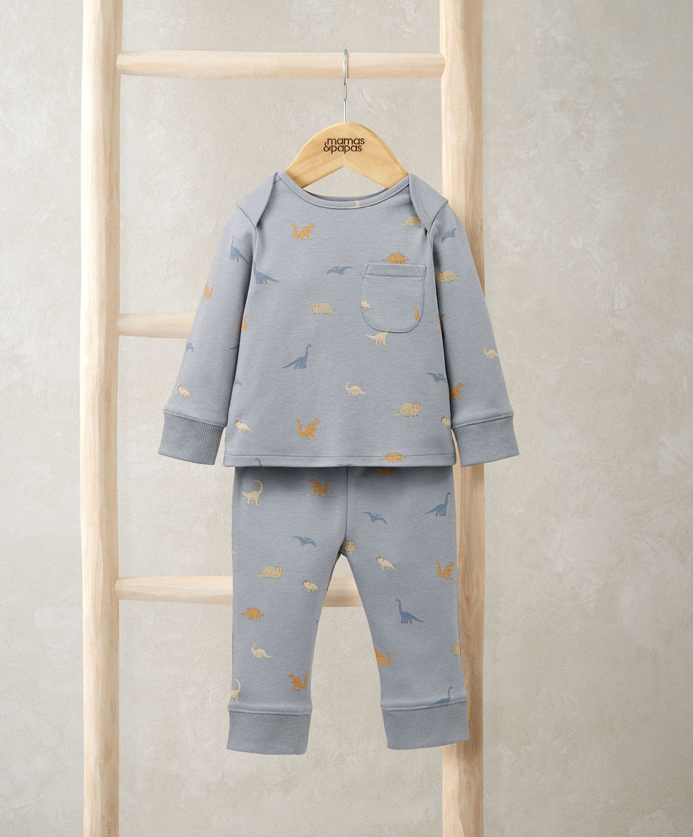 Mamas &amp; Papas Pyjamas &amp; Nightwear Micro Dino Print Pyjamas – Blue