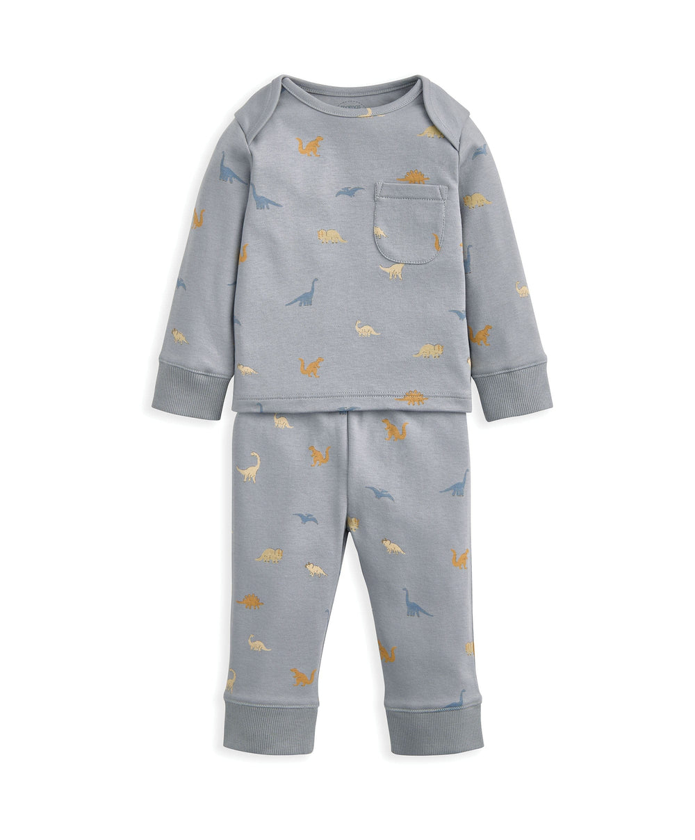 Mamas &amp; Papas Pyjamas &amp; Nightwear Micro Dino Print Pyjamas – Blue