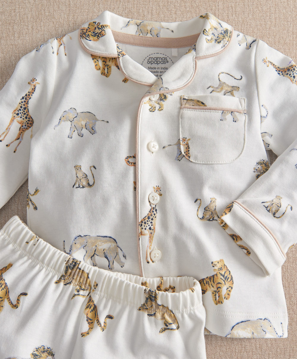 Mamas &amp; Papas Pyjamas &amp; Nightwear Safari Jersey Pyjama Set