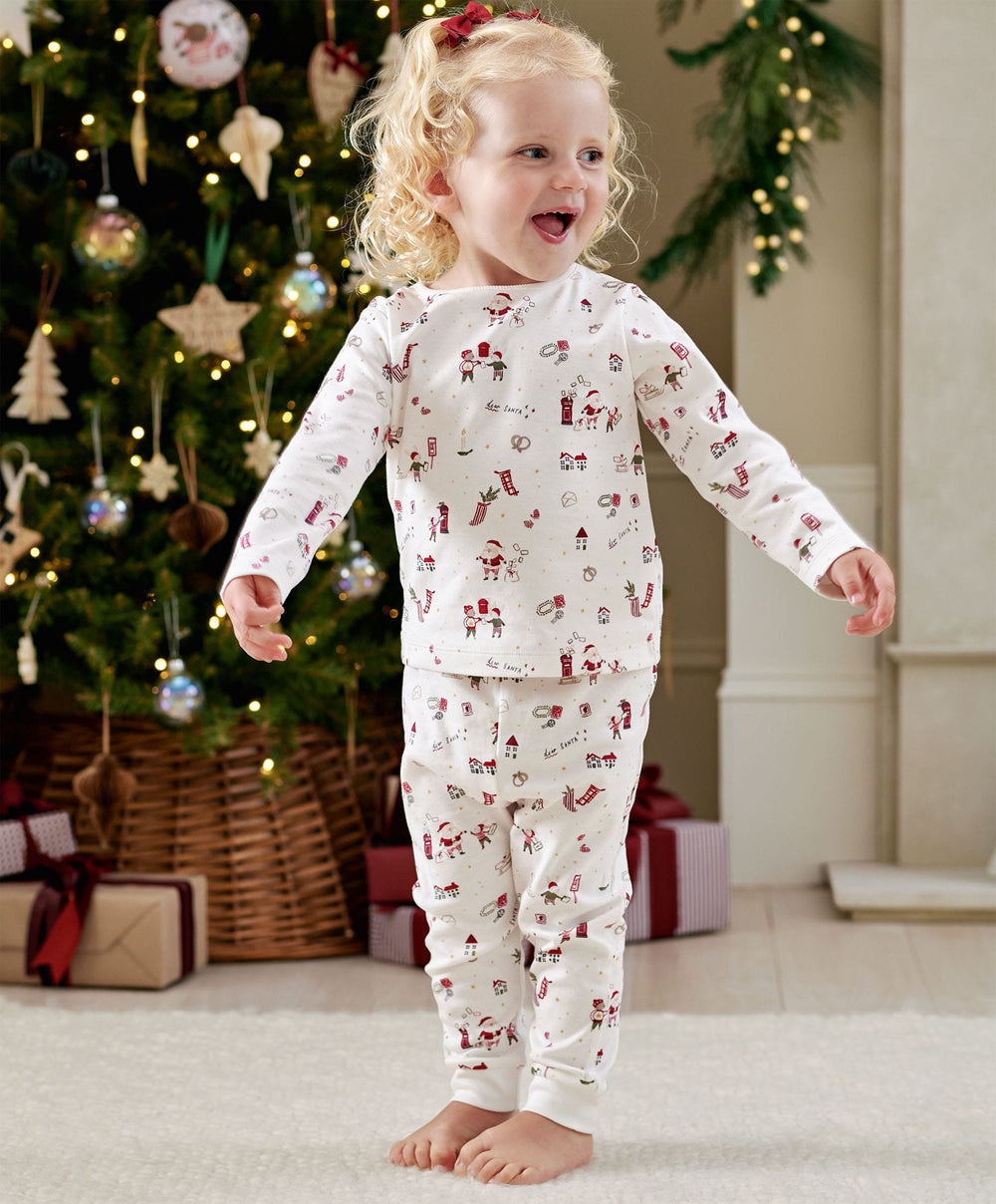 Mamas &amp; Papas Pyjamas &amp; Nightwear Santa Christmas Print Pyjamas