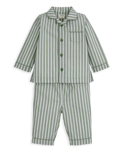 Mamas & Papas Pyjamas & Nightwear Woven Green Stripe Pyjamas