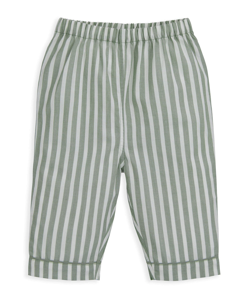 Mamas &amp; Papas Pyjamas &amp; Nightwear Woven Green Stripe Pyjamas