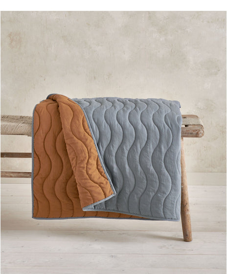 Baby Quilt (3.0 Tog) - Blue Mustard Wave