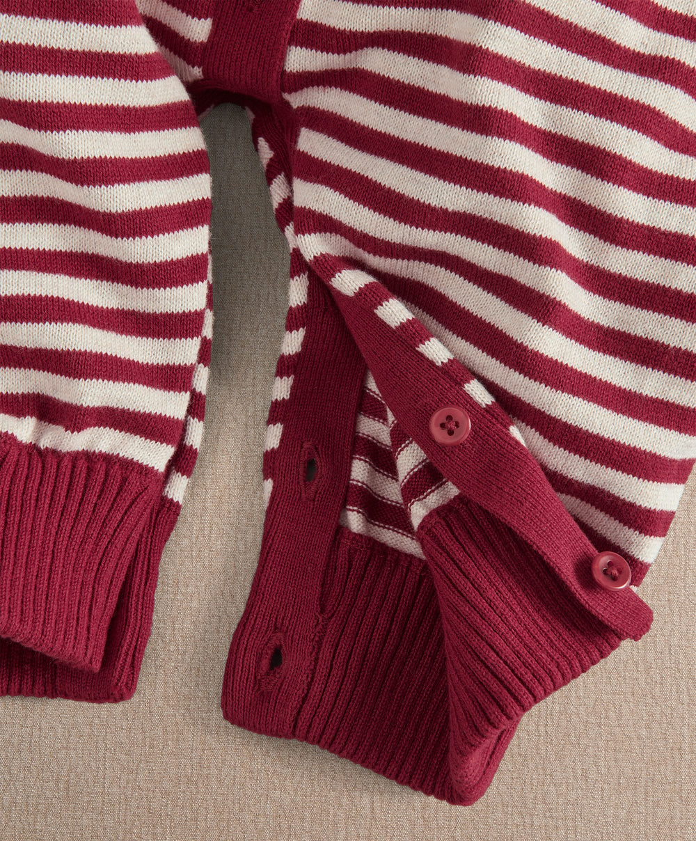 Mamas &amp; Papas Ribbed Striped Knit Romper