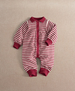 Mamas & Papas Ribbed Striped Knit Romper