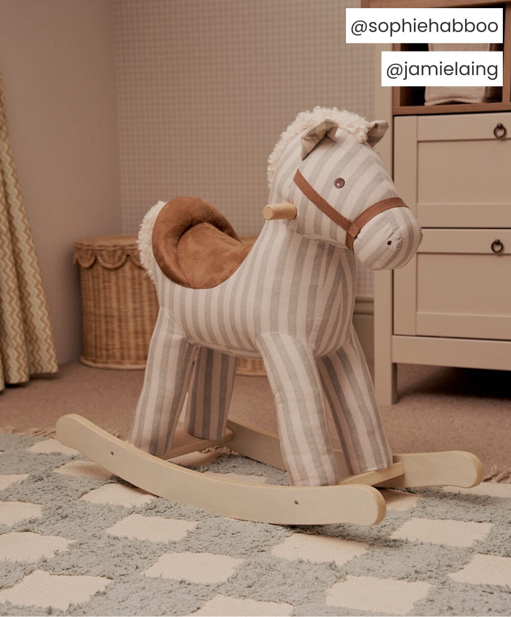 Mamas &amp; Papas Rocking Animals Rocking Horse - Sage Green Stripe