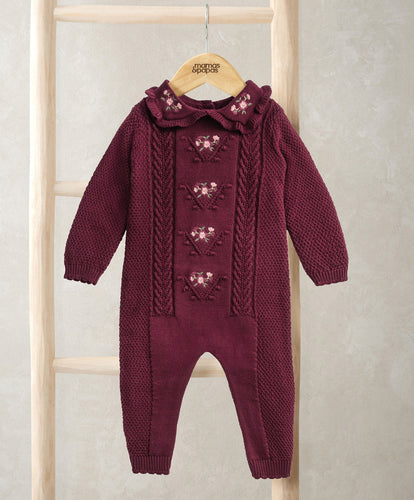 Mamas & Papas Rompers Burgundy Soft Knit Romper