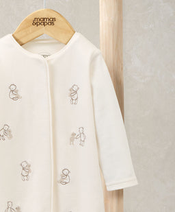 Mamas & Papas Rompers Embroidered Bear Romper