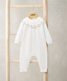 Mamas & Papas Rompers Embroidered Scallop Collar Romper with Frill Trim
