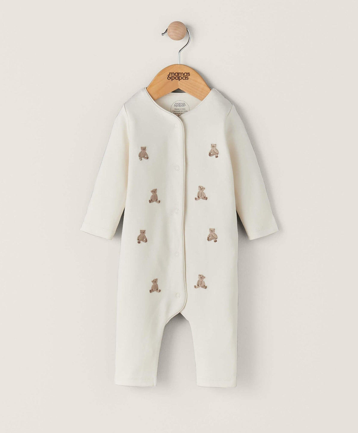 Embroidered Teddy Bear Romper - Cream – Mamas & Papas IE