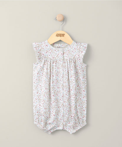 Mamas & Papas Rompers Floral Jersey Shortie Romper - Pink