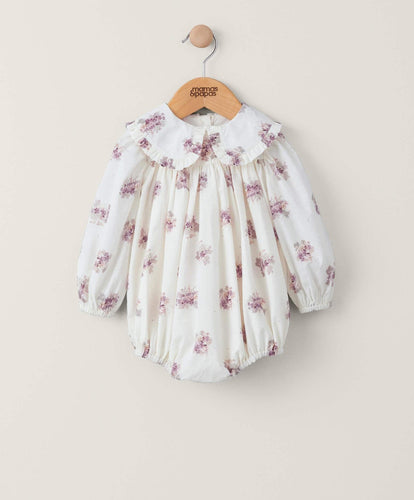 Mamas & Papas Rompers Floral Print Collared Romper - Cream