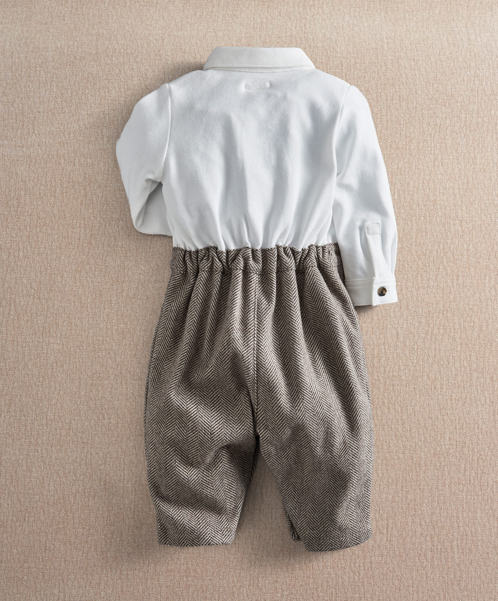Mamas &amp; Papas Rompers Herringbone Mock Romper