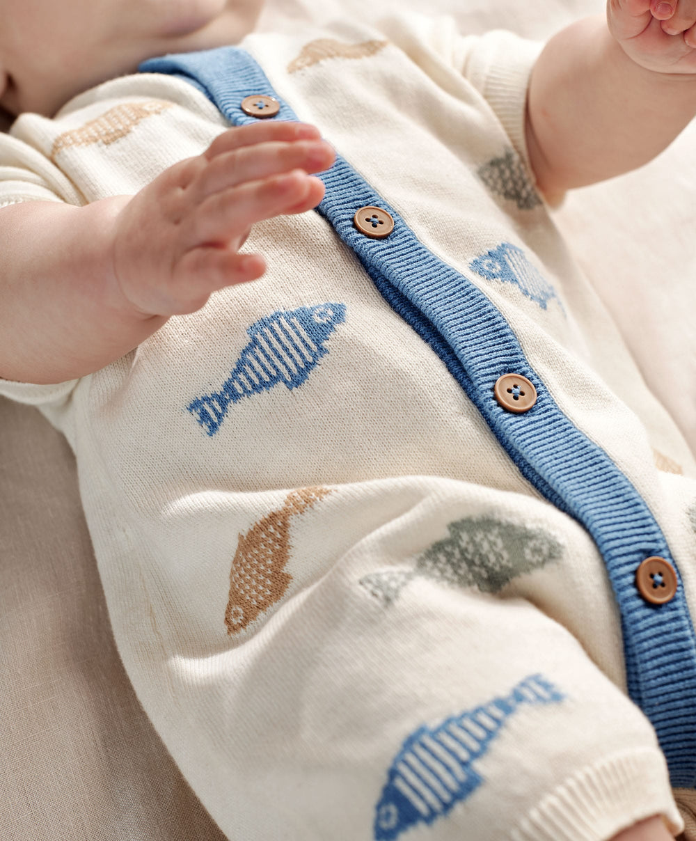 Mamas &amp; Papas Rompers Knitted Cream Romper