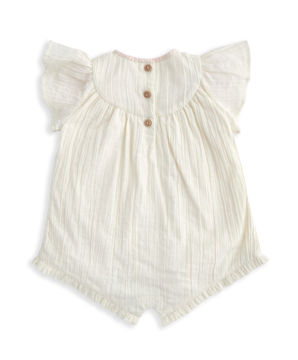 Mamas &amp; Papas Rompers Lemon Embroidered Romper - Yellow