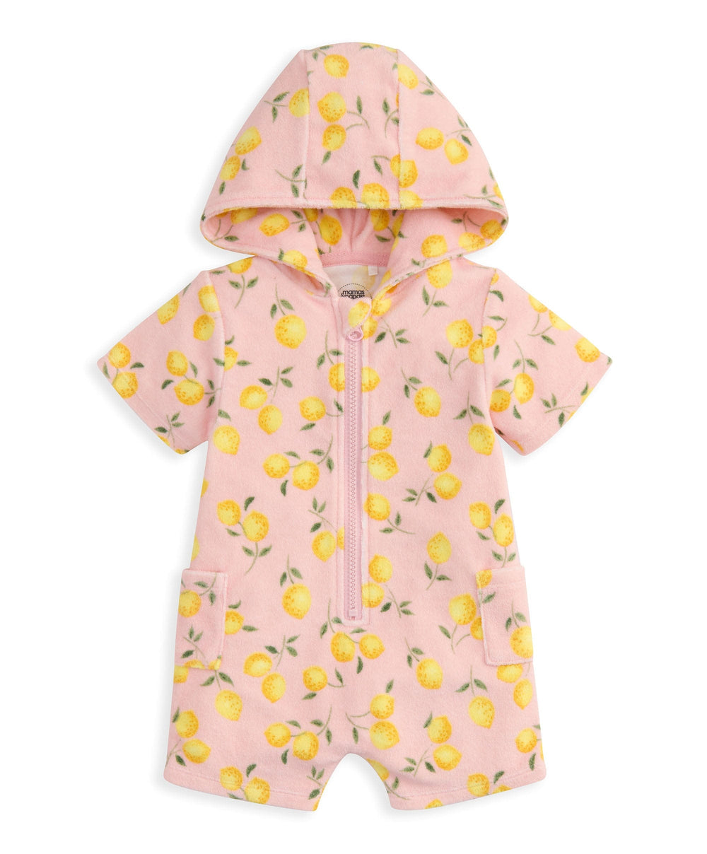 Mamas &amp; Papas Rompers Lemon Print Towel Romper