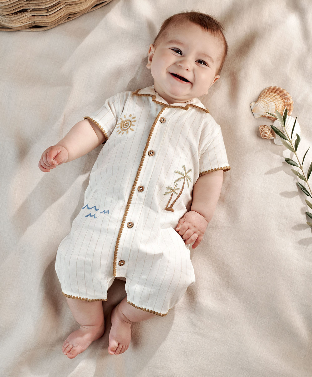 Mamas &amp; Papas Rompers Linen Shirt Romper