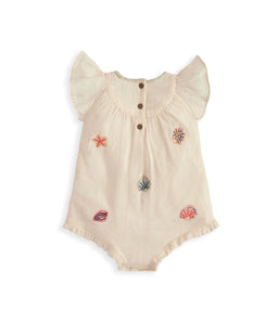 Mamas & Papas Rompers Pink Embroidered Romper
