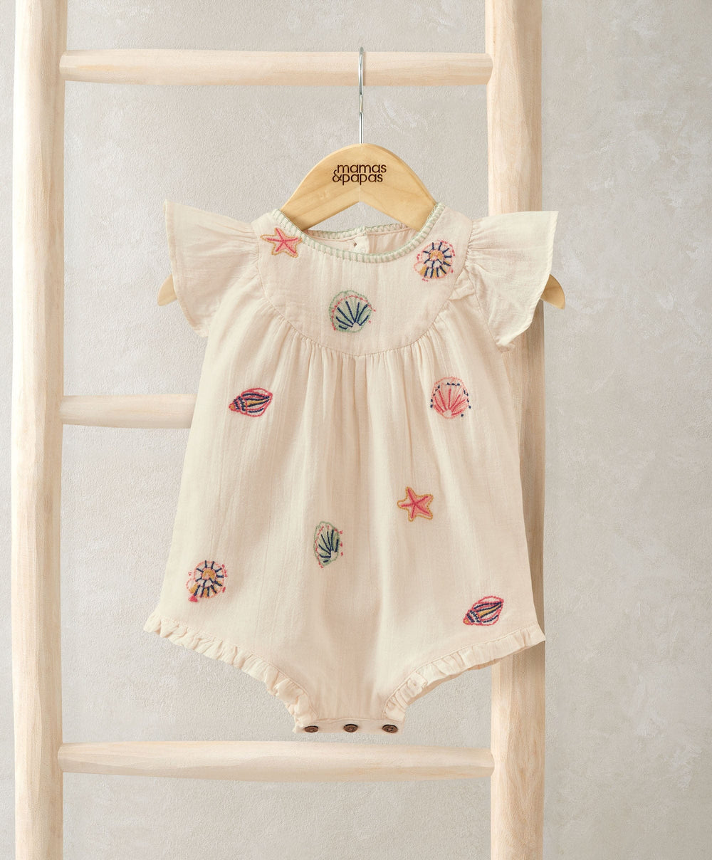 Mamas &amp; Papas Rompers Pink Embroidered Romper