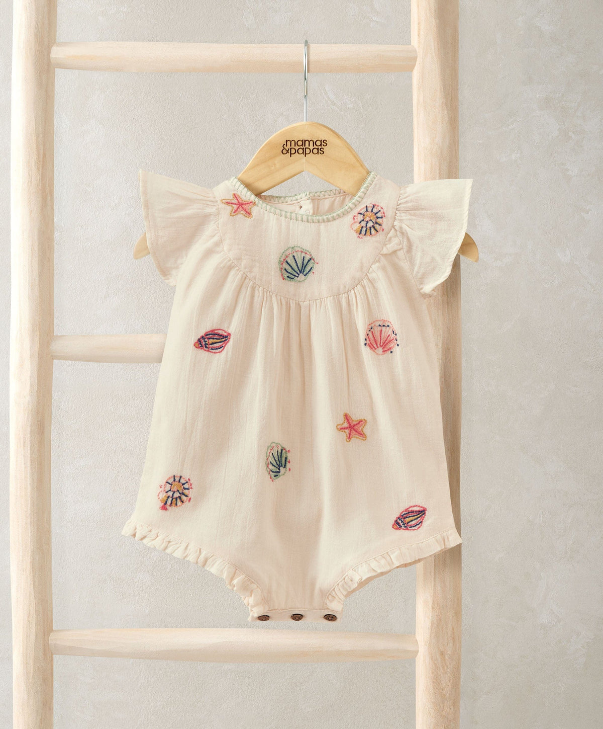 Mamas & Papas Rompers Pink Embroidered Romper