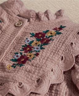 Mamas & Papas Rompers Pink Embroidered Romper