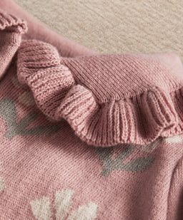 Mamas & Papas Rompers Pink Floral Knitted Romper