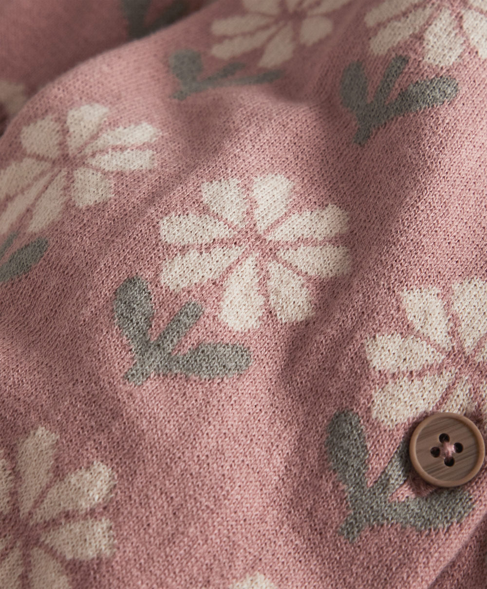 Mamas &amp; Papas Rompers Pink Floral Knitted Romper