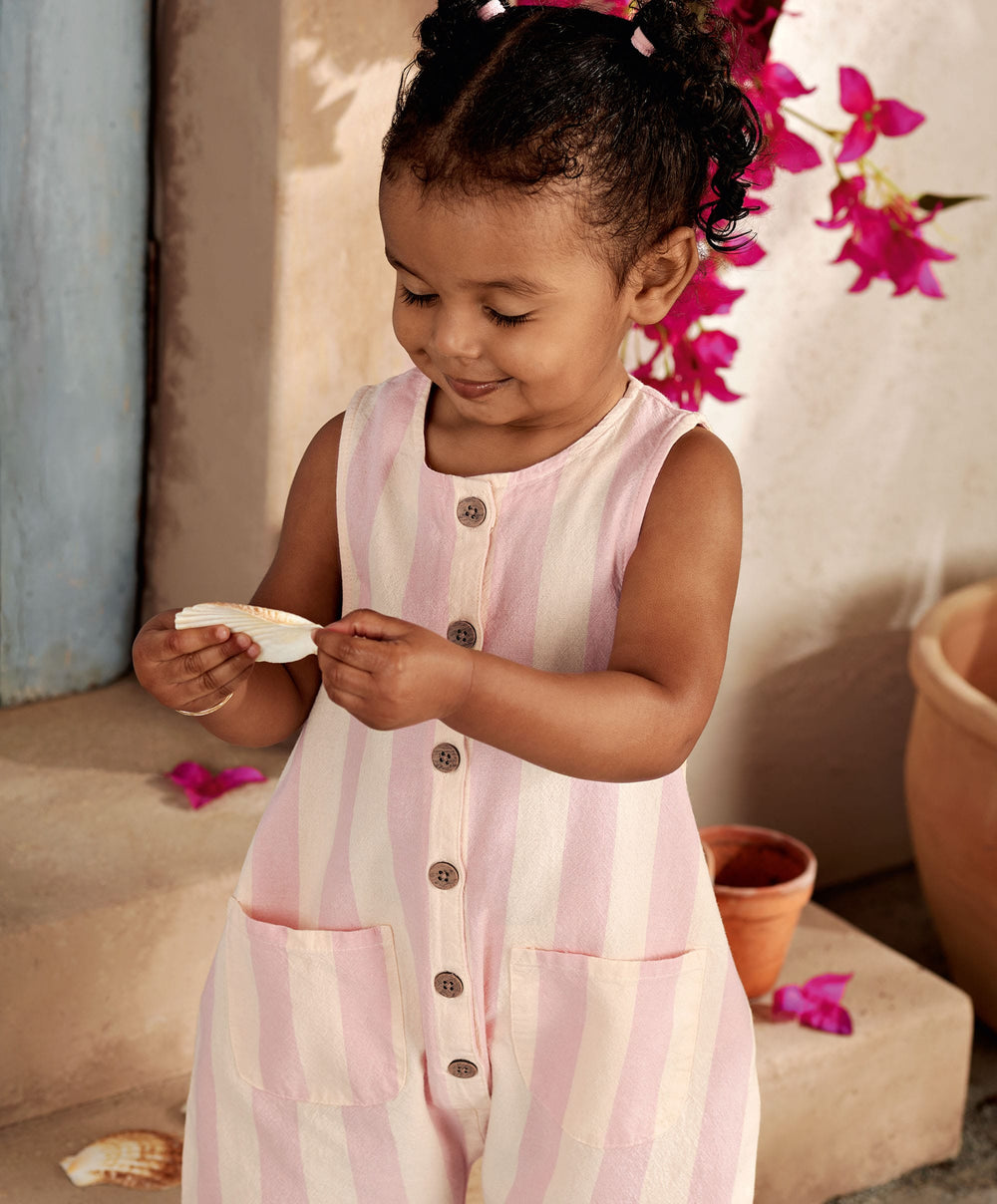 Mamas &amp; Papas Rompers Pink Striped Romper