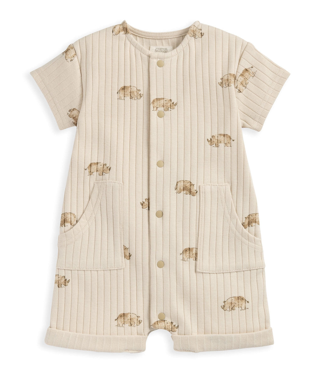 Mamas &amp; Papas Rompers Rhino Ribbed Romper