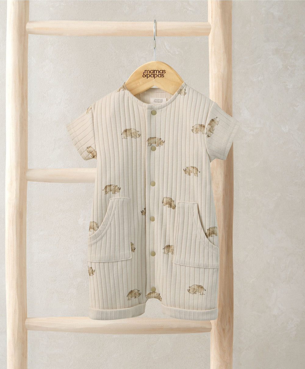 Mamas &amp; Papas Rompers Rhino Ribbed Romper