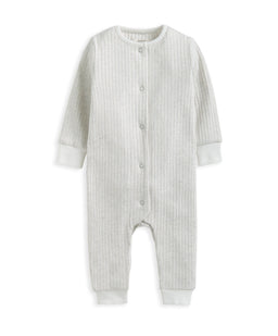 Mamas & Papas Rompers Ribbed Long-Sleeve Romper - Grey