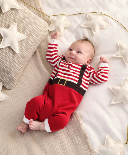 Mamas & Papas Rompers Santa Knitted Christmas Romper