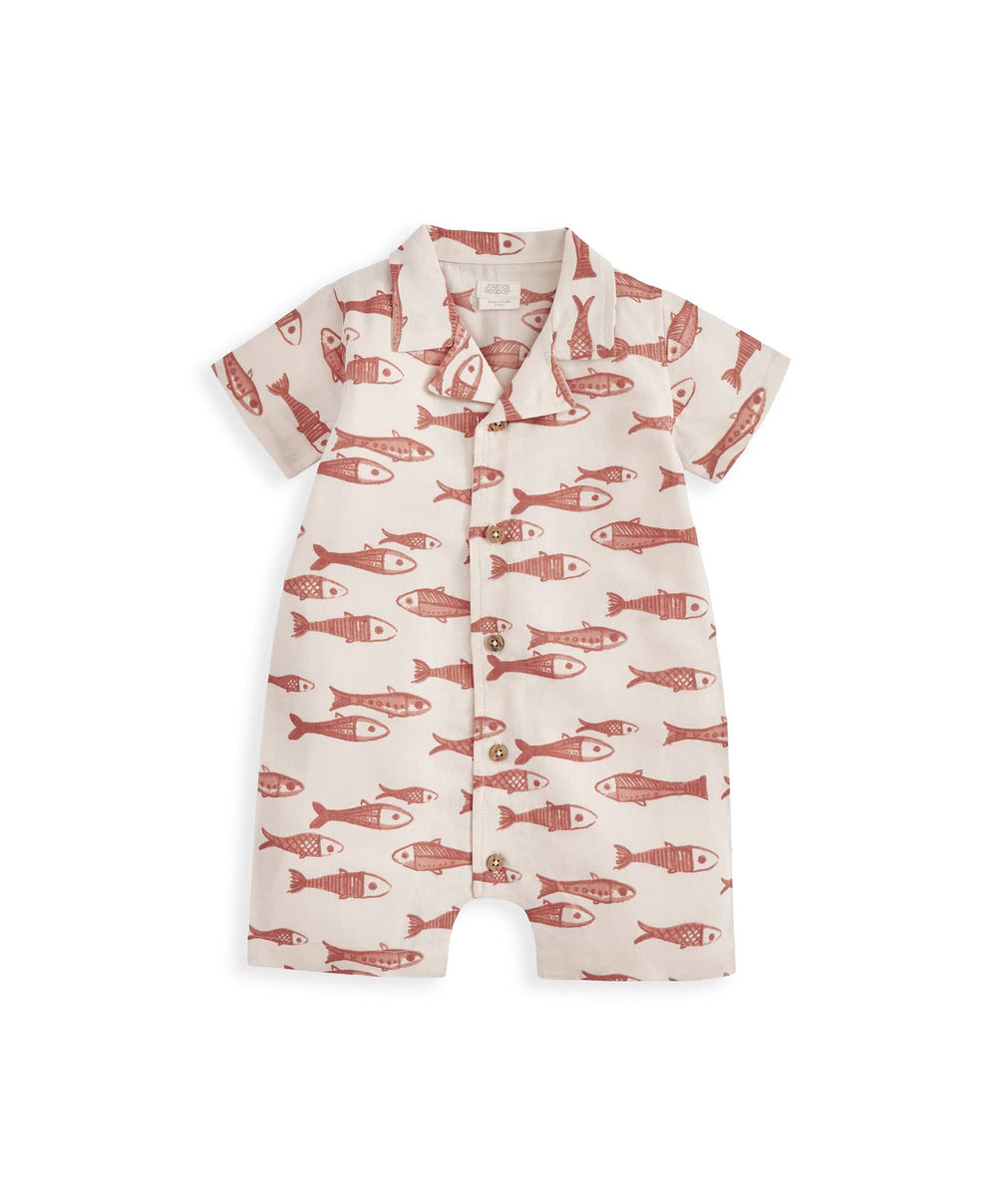 Mamas &amp; Papas Rompers Sardine Linen Romper