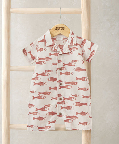 Mamas & Papas Rompers Sardine Linen Romper