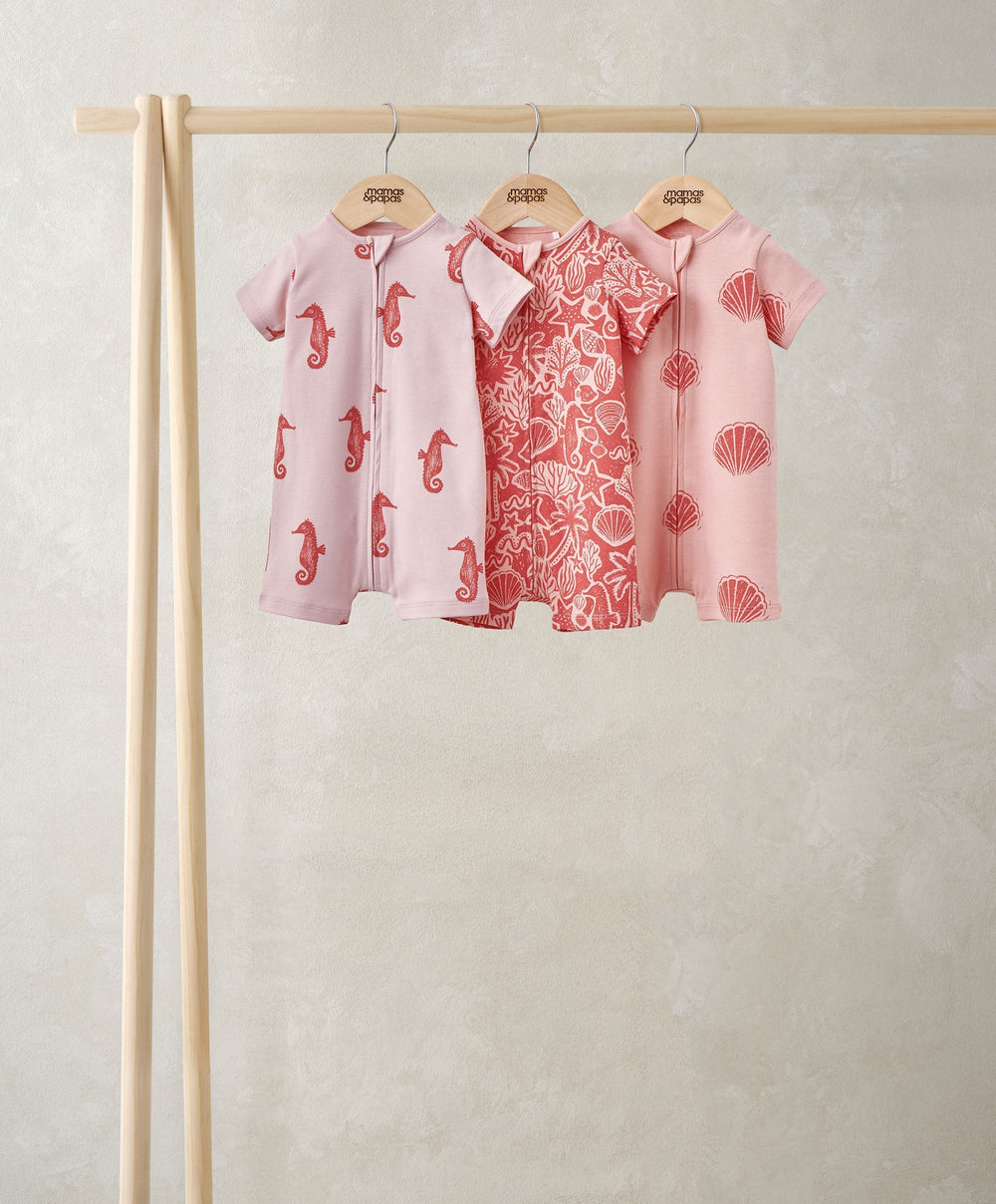 Mamas &amp; Papas Rompers Seahorse Rompers (Pack of 3)