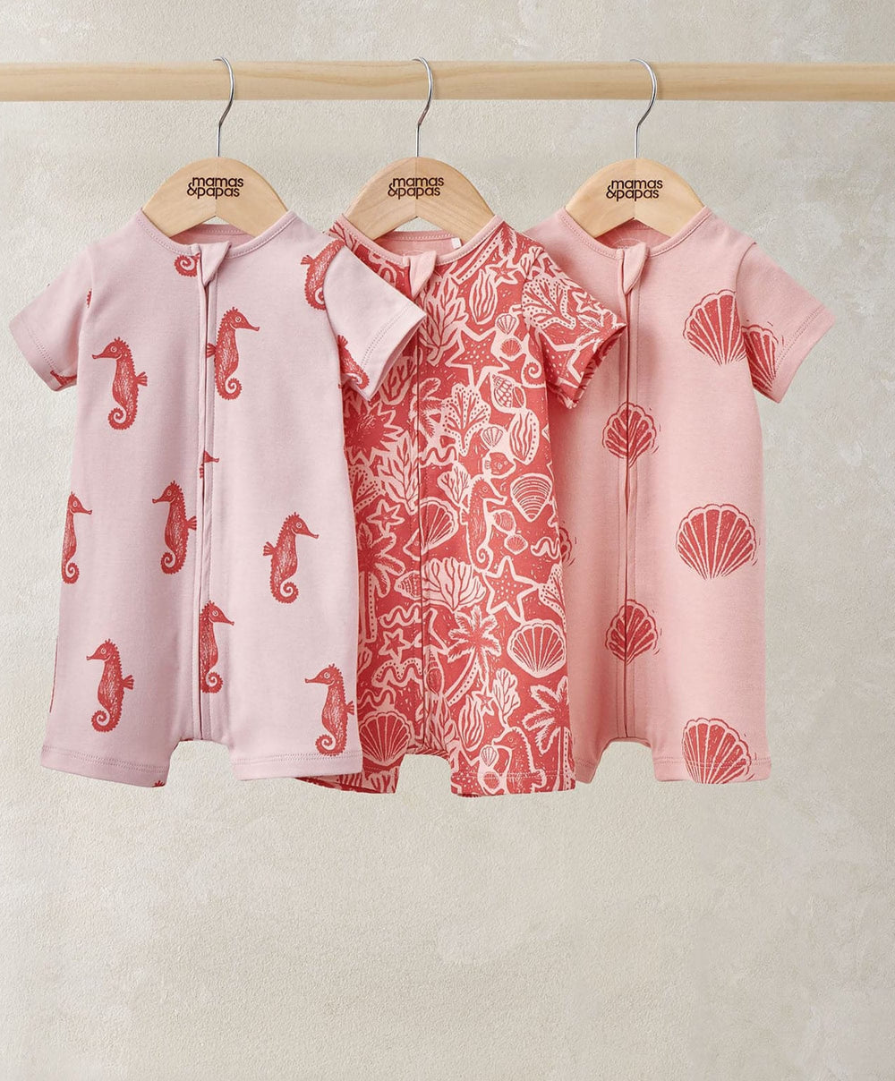 Mamas &amp; Papas Rompers Seahorse Rompers (Pack of 3)