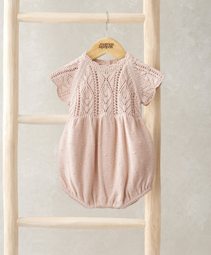 Mamas & Papas Rompers Short Sleeve Knit Romper - Pink