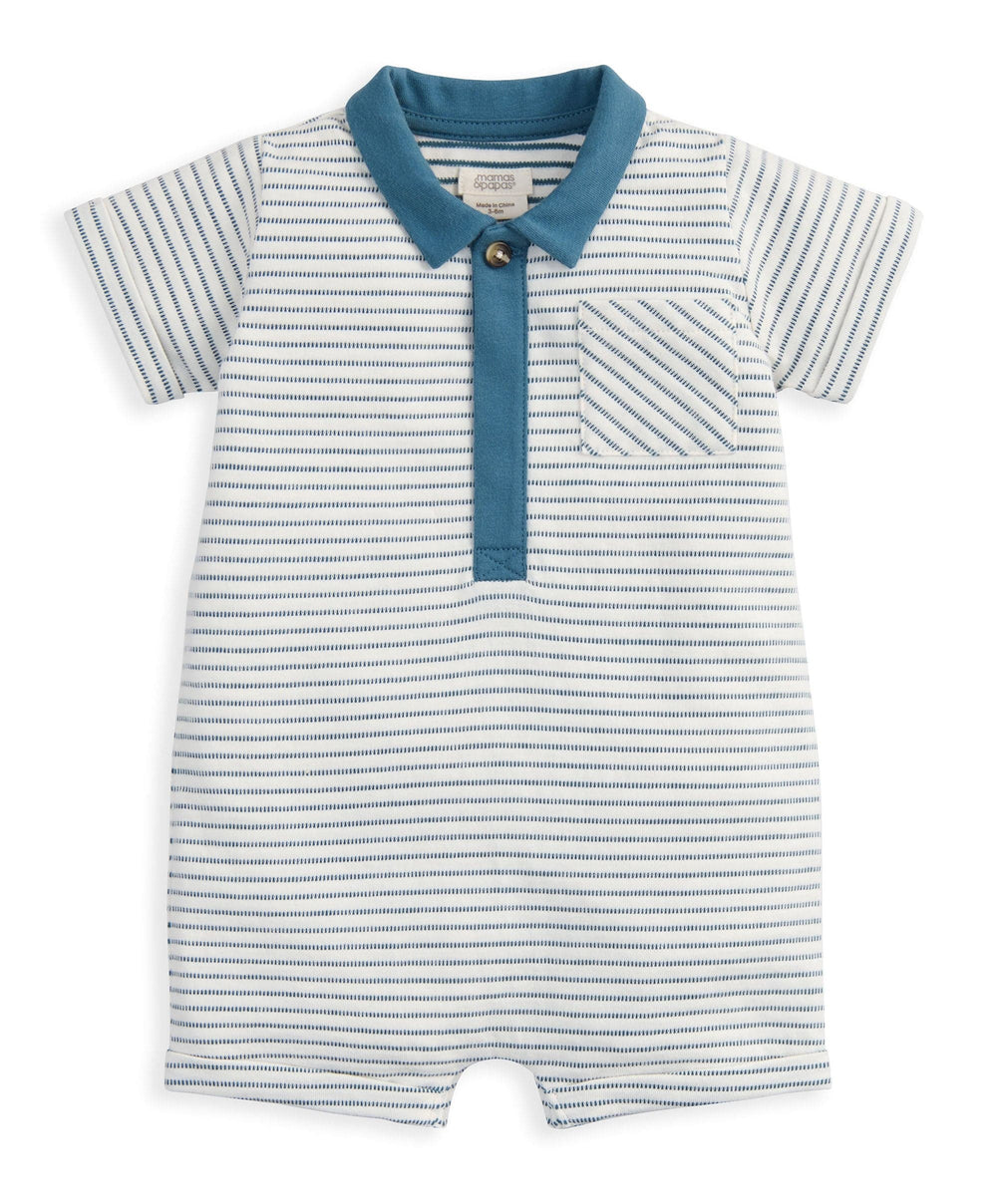 Mamas &amp; Papas Rompers Stripe Polo Romper