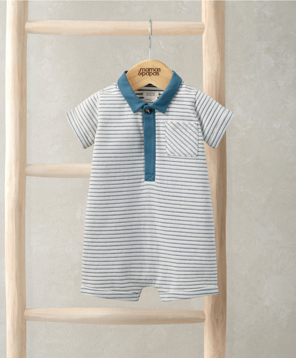 Mamas &amp; Papas Rompers Stripe Polo Romper