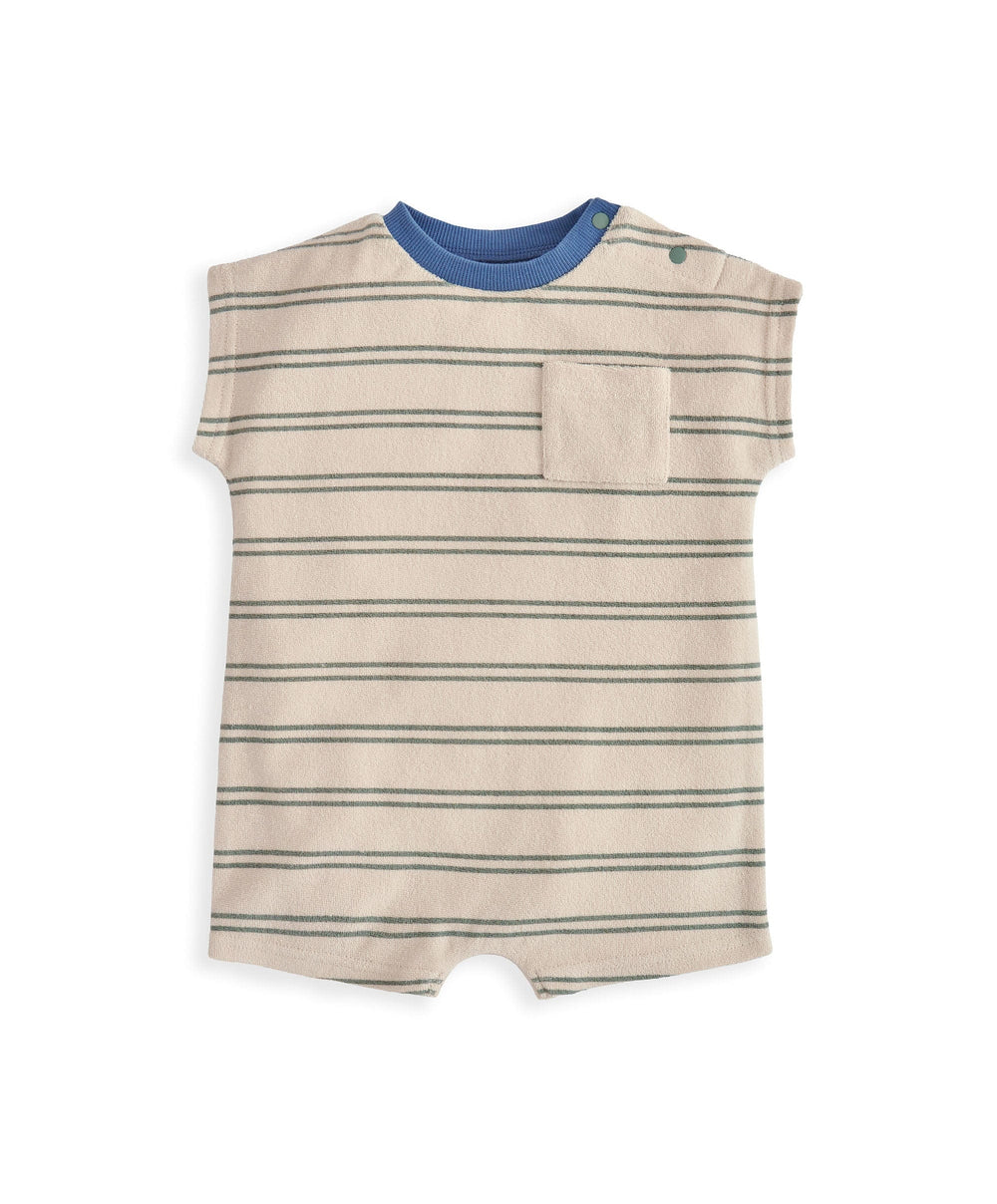 Mamas &amp; Papas Rompers Striped Terry Towelling Romper