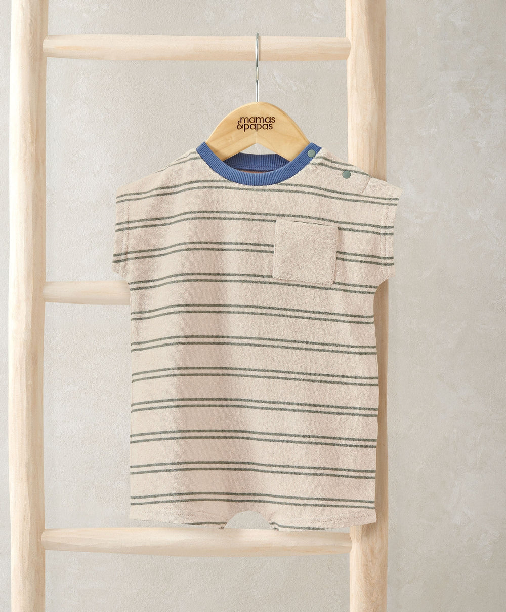 Mamas &amp; Papas Rompers Striped Terry Towelling Romper