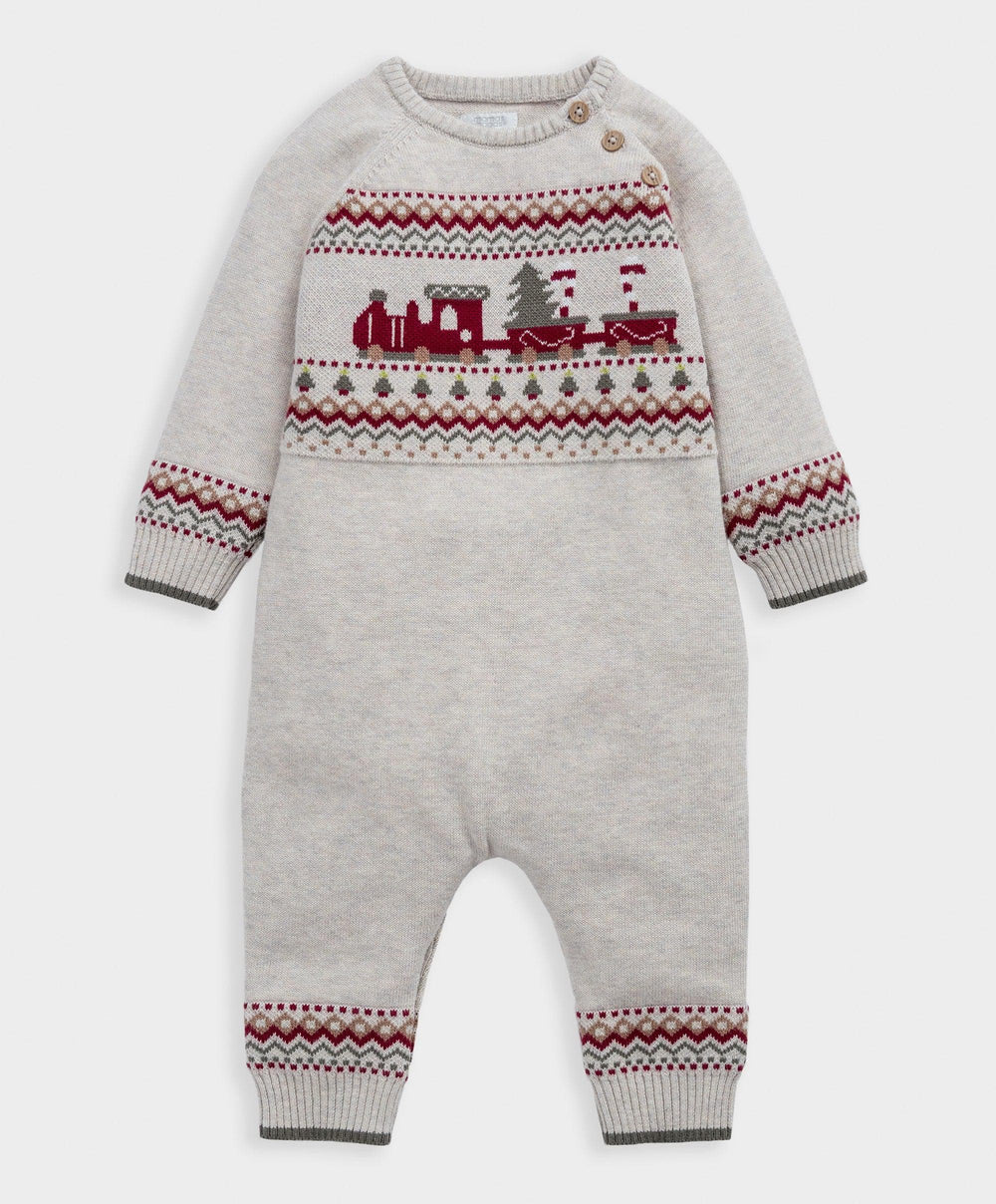 Mamas &amp; Papas Rompers Train Knitted Christmas Romper